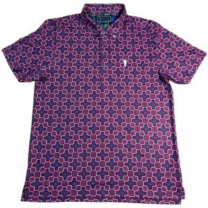 William Murray Golf Polo Shirt Mens Medium Geometric Pattern‎ Short Sleeve